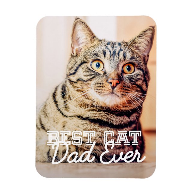 Íman Melhor Pai De Gato De Foto Personalizada De Pet Mo (Vertical)
