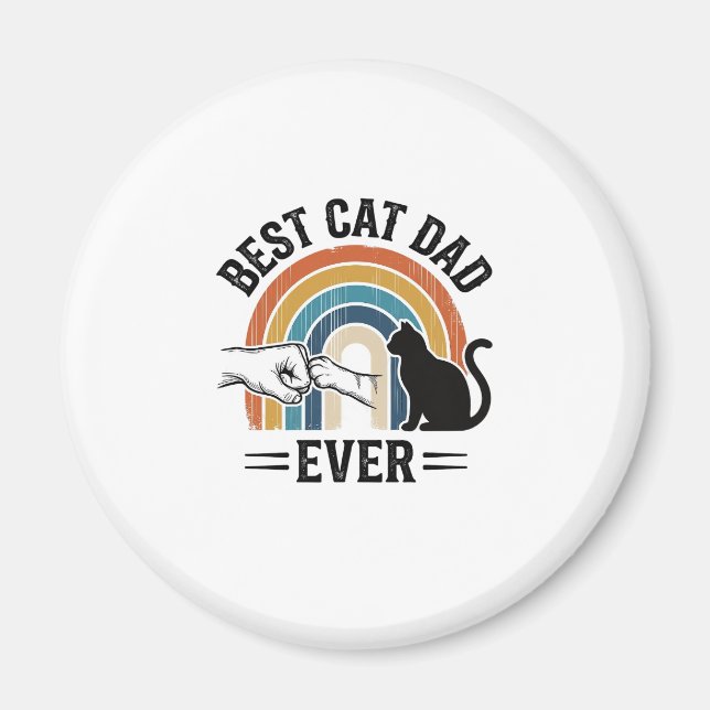 Íman Melhor Pai de Gato de Todos os Tempos Design Vinta (Frente)