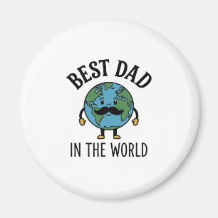 Íman Melhor Pai do Mundo Earth Bigode Camisa Design_