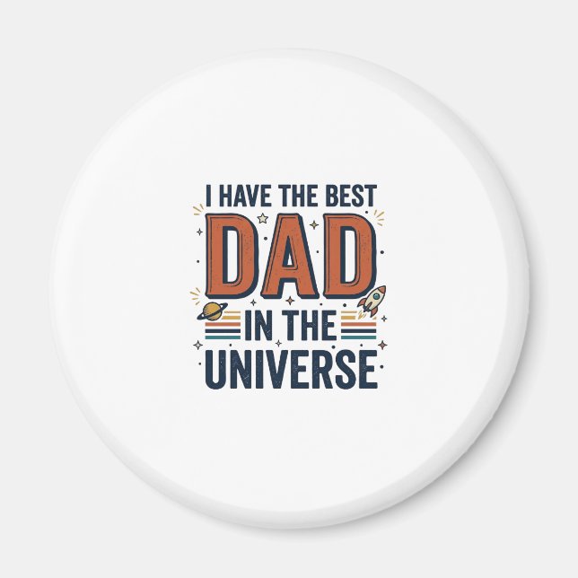 Íman Melhor Pai do Universo Design de Vetor Espacial_1 (Frente)