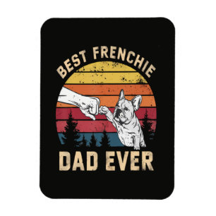 Íman Melhor Pai Frenchie Retro de Todos os Tempos