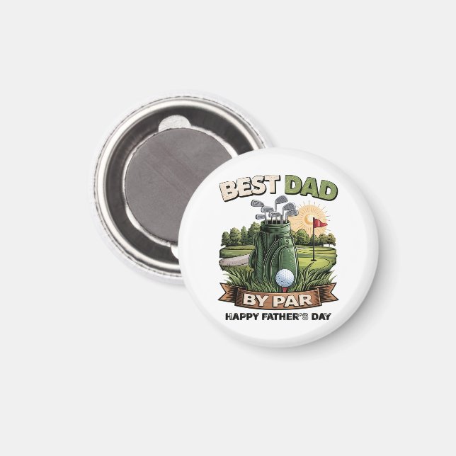 Íman Melhor Pai Pelo Par Pai de Golfe Engraçado (Front/Back)