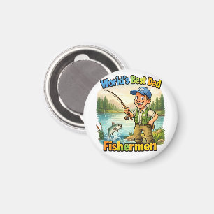 Íman Melhor Pai Pescador pelo Lago Divertida Ideia de P