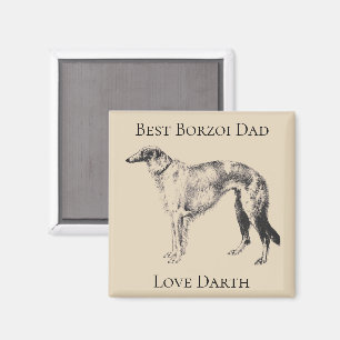 Íman Melhor Papai Borzoi Personalizado