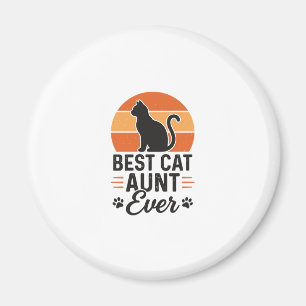 Íman Melhor Tia de Gato de Sempre Camisa Vintage Pôr do