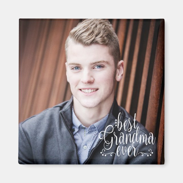 Íman Melhor Tipografia de Fotografia de Avó Nunca (Frente)