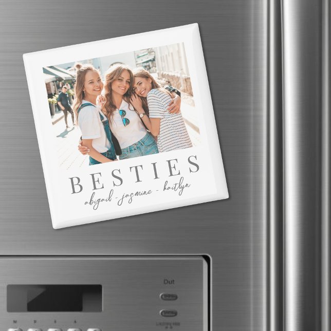 Íman Melhores Amigas Elegantes Foto de Melhor Amiga (Elegant Besties Best Friend Photo magnet )
