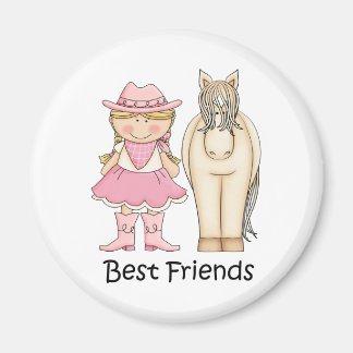 Íman Melhores Amigos - Blona Cowgirl e Cavalo
