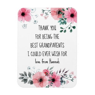 Íman Melhores Avós Citação Rosa Floral Personalizado