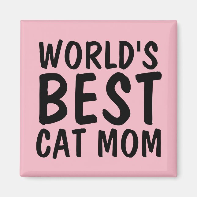 Íman MELHORES Imãs de geladeira DE MÃE CAT DO MUNDO (Frente)