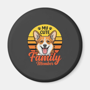Íman Membro da Família Corgi Fofinho Amante de Cachorro