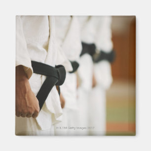 Íman Membros de um Dojo do judo alinhado