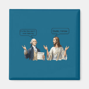 Íman meme de discussão entre George Washington e Jesus