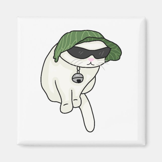 Íman Meme de gato de alface (Frente)