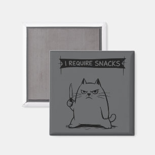 Íman Meme de Gato Engraçado Eu Preciso de Lanches 