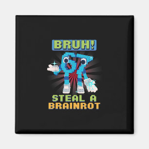 Íman Meme de Pixel Engraçado Bruh 67 Rouba Um Brainrot 