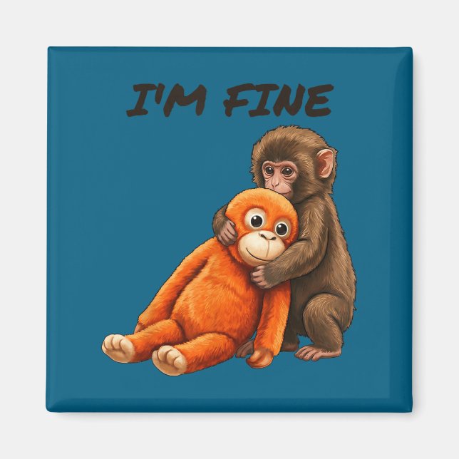 Íman Meme do macaco triste punindo com um brinquedo lar (Frente)