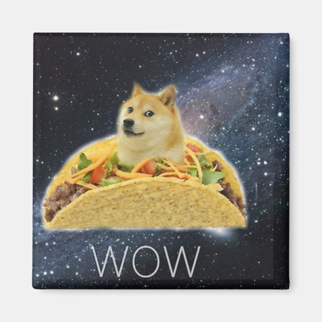 Íman meme do taco espacial doge (Frente)