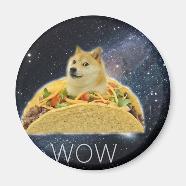 Íman meme do taco espacial doge (Frente)