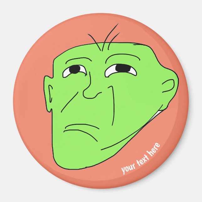 Íman meme editável cara verde malvada (Frente)