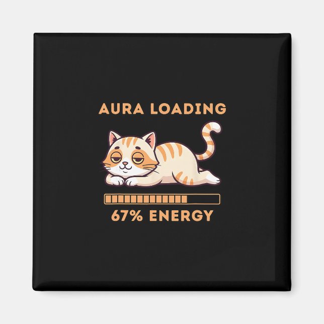Íman Meme Engraçado da Geração Z 67 Aura de Gato Gato C (Frente)