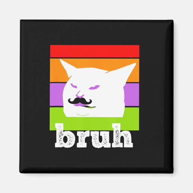 Íman Meme Engraçado Dizendo Bruh com Cat-cinco De Mayo- (Frente)