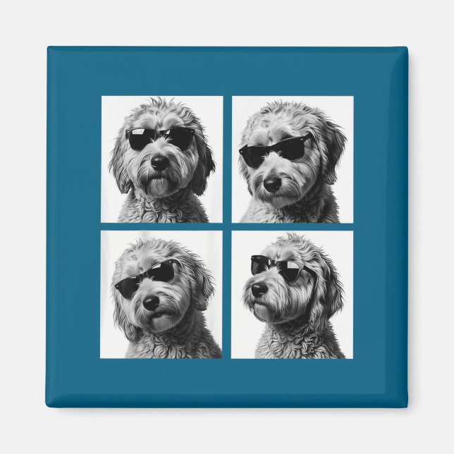Íman Meme engraçado do Goldendoodle Foto de cabine de f (Frente)