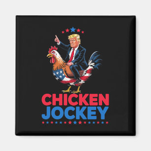 Íman Meme engraçado do Trump de jóquei de frango