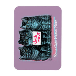 Íman Meme Magnet Personalizável do Cat Meme 'Check Meow