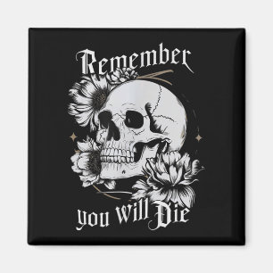 Íman Memento Mori Skull Filosofia Estática Homens Mulhe