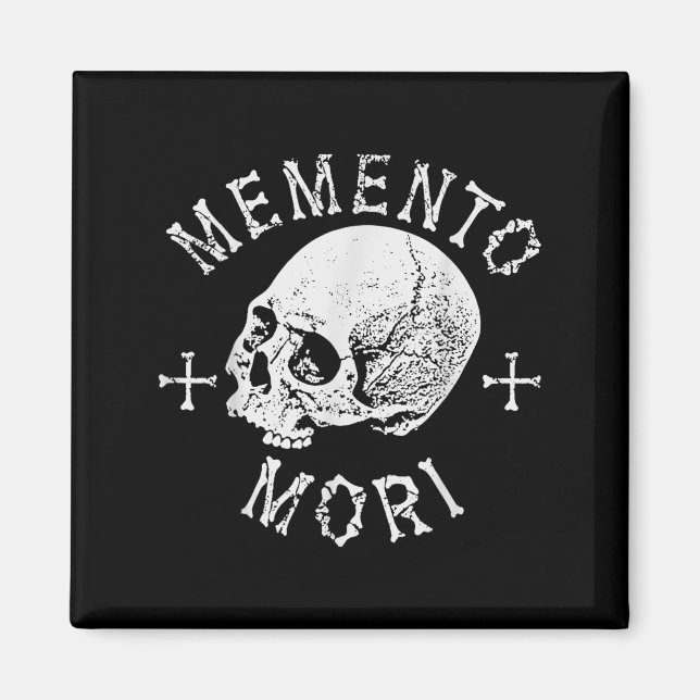 Íman Memento Mori Stoic Lembra Da Morte Ossos Do Crânio (Frente)