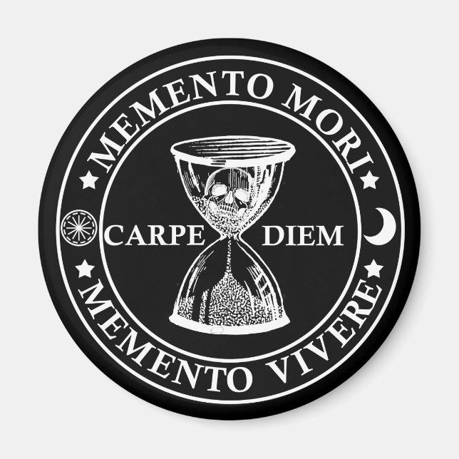 Íman memento mori vivere (Frente)