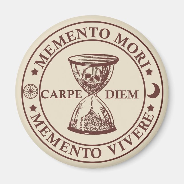 Íman memento mori vivere (Frente)