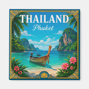 Íman 🌴 Memória da Praia de Phuket Tailândia da Viagem