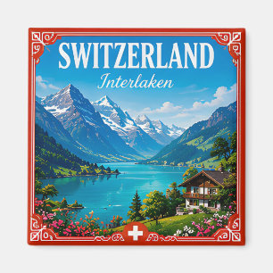 Íman 🏔️ Memória de Férias Alpinas em Interlaken Suíça