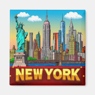 Íman 🧲 Memória de Férias de Nova York EUA 🌆