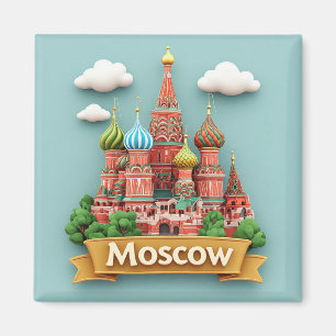 Íman 🧲 Memória de Férias do Horizonte de Moscou Rússia