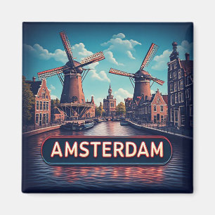 Íman 🧲 Memória de Férias em Amsterdã Holanda 🌆