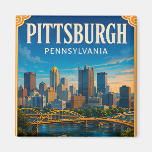Íman 🌉 Memória de Férias em Pittsburgh Pennsylvania 🌉