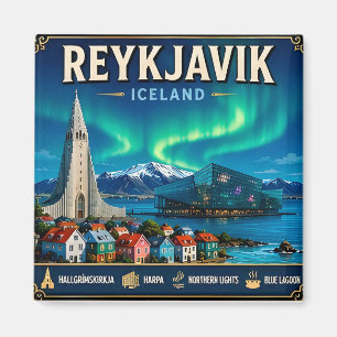 Íman 🧲 Memória de Férias em Reykjavik Islândia para Vi