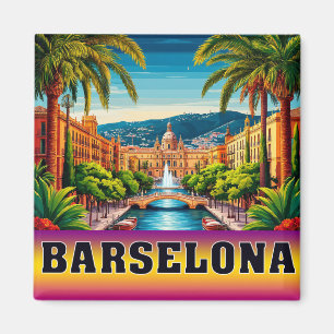 Íman 🧲 Memória de Férias na Praia de Barcelona Espanha