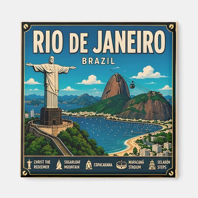 Íman 🌎 Memória de Férias no Rio De Janeiro para Viajan (Frente)