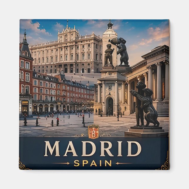 Íman 🧲 Memória de Fim de Semana em Madrid da Espanha � (Frente)