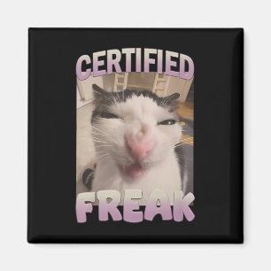 Íman Memória de Gato Freak Certificado Meme Offensive M