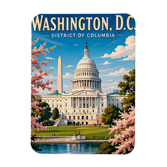 Íman 🏛️ Memória de Viagem ao Capitólio de Washington D (Vertical)