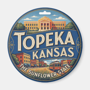 Íman Memória de Viagem da Capital Prairie Topeka Kansas