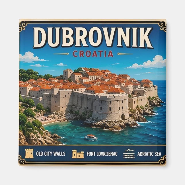 Íman 🧲 Memória de Viagem de Dubrovnik Croácia para Vis (Frente)