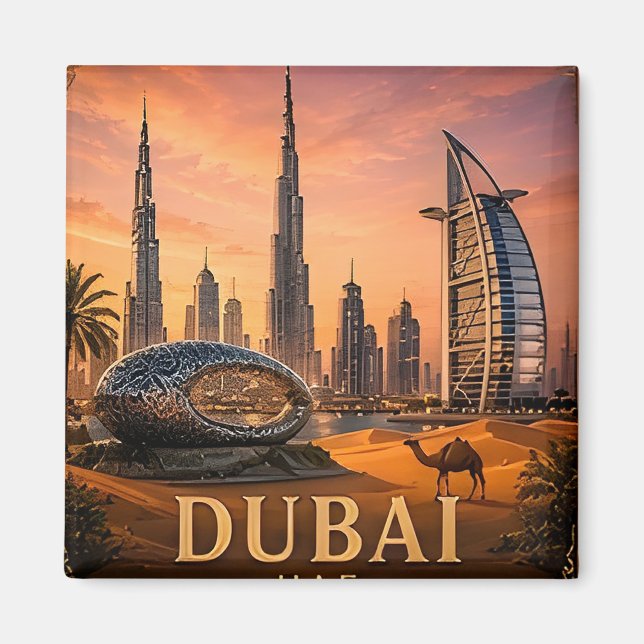 Íman 🧲 Memória de Viagem Dubai UAE 🌍 (Frente)