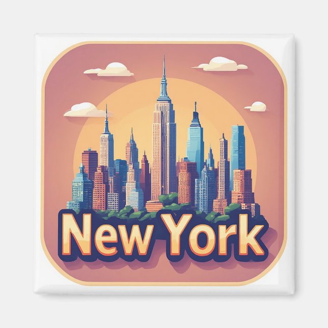 Íman 🗽 Memória de Viagem em Nova York (Frente)