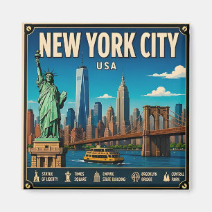 Íman 🧲 Memória de Viagem Manhattan Nova York 🏙️